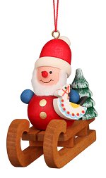 Small Santa Sled - Ulbricht<br>Wooden Ornament